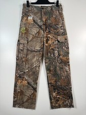 Realtree Kids Boys Camo Hunting Fishing Cargo Pants Brown Sz XL 14-16 14.5x28