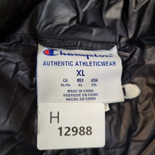 Champion Men Jacket XL Black Puffer Down Full Zip Logo - Picture 2 of 9