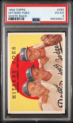 1959 Topps #262 Johnny Podres Labine Don Drysdale Hitters Foes PSA 4 LAD