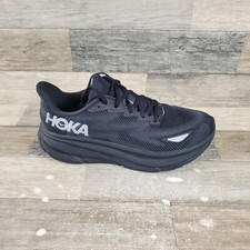 Hoka One One Clifton 9 GTX Womens Shoes Sz 10.5 B Athletic Black Lace-Up Sneaker