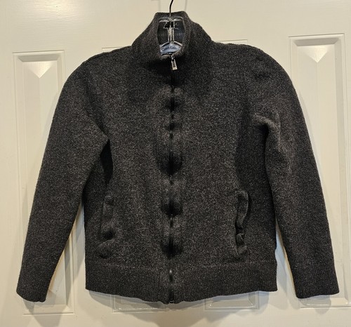 Calvin Klein Sweater Jacket Boys Medium Extra Fine Merino Wool