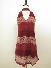 New Lace Dress Size Large Red Burgundy Boho Coastal Coquette Chic Retro