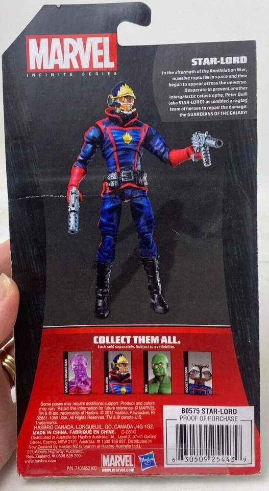 Figura de acción Hasbro Marvel Infinite Series Star Lord GOTG NUEVA EN CAJA 3,75" 2014 Foto 4 de 4