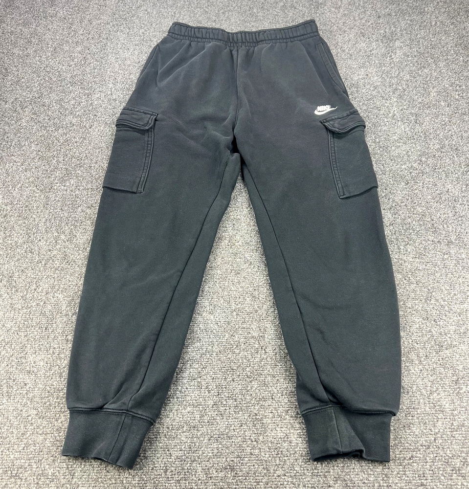 Nike Men's Small Black Cargo Joggers with Swoosh Drawstring Tech Sportswear