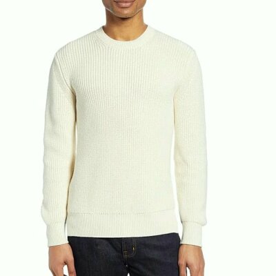 NWOT Men's XXL Goodlife Slim Fit Crewneck Sweater in Ivory msrp $198