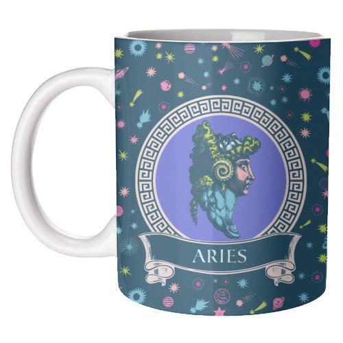 Aries Star Sign Mug Coffee Celestial Horoscope Cup Astrology Quirky Art Gift