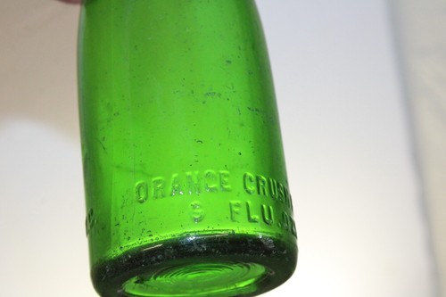 FAYETTEVILLE NC ORANGE CRUSH SODA BOTTLE GREEN - Picture 2 of 9