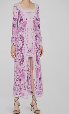 $3900 Etro Women's Purple Potpourri Paisley-Print Maxi Dress Size 44