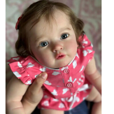 24'' Reborn Baby Doll Ayana Finished Toddler Doll Girl Rooted Hair Handmade Gift
