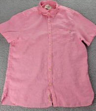 Scotch Soda Amsterdam Shirt Mens Large Linen Preppy Casual Pink Designer