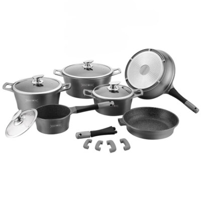 Ensemble de casseroles et poêles antiadhésives 11 pièces pour induction