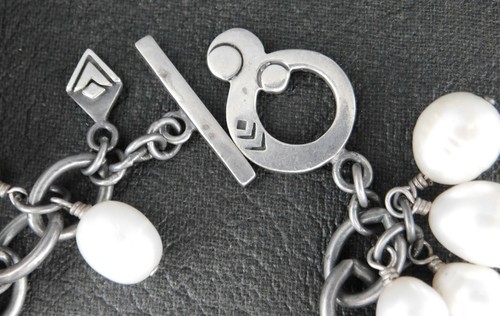 Silpada Sterling Silver 925 Freshwater Pearl Cha Cha Leaf Dangle Bracelet B1631 - Picture 4 of 6