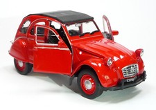 Citroen 2CV Ente Modellauto ca. 12cm  WELLY Metall Spritzguss rot / geschlossen