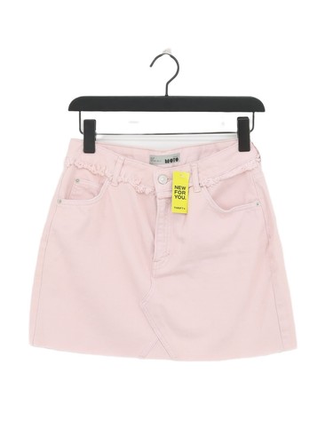 Topshop Women's Mini Skirt UK 10 Pink 100% Cotton Short Mini