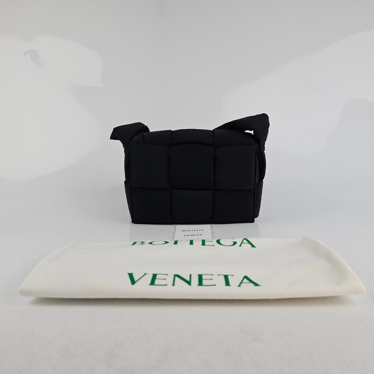 BOTTEGA VENETA Cassette Small Men's Black Padded Nylon Crossbody