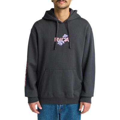 RVCA Pullover Hoodie Natur Netzwerk Garage Blue - Navy, Baumwolle