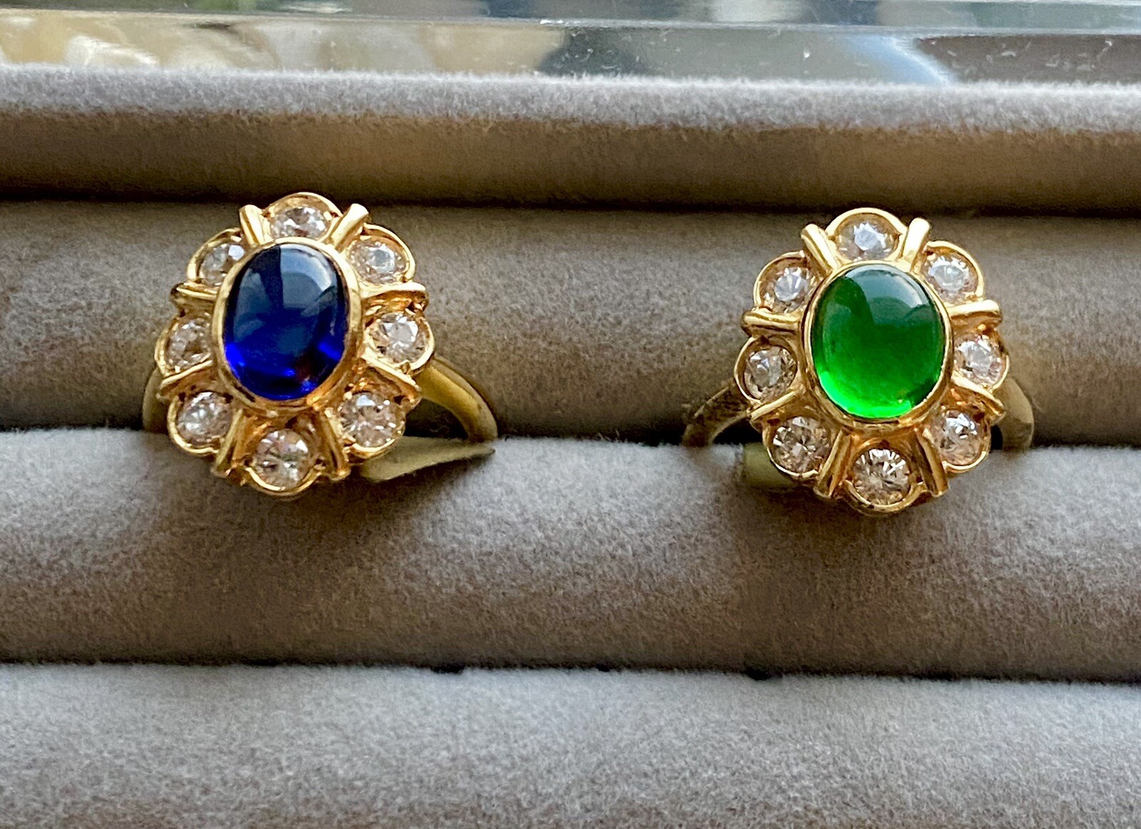 Lab Created Emerald Solitaire & Diamond Ring , St… - image 5