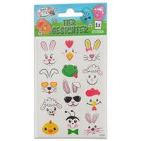 Itenga Oster Sticker Tier Gesichter Smilies Eier Aufkleber Ostern Deko Etikett