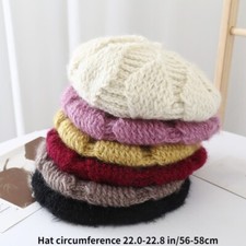 Damen Gestrickt Bestickt Mütze Slouchy Baggy Kappe Winter Warm Außen Freizeit