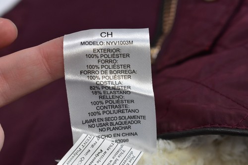 Cavalini Womens Wine Sherpa Lined Sleeveless Full Zip Mock Neck Quilted Vest S - Bild 7 von 7