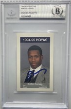 Allen Iverson Signed 1994-95 Georgetown Hoyas #5 Rookie Card Beckett Auto 10
