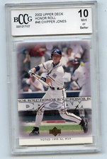 2002 UPPER DECK HONOR ROLL #46 CHIPPER JONES, ATLANTA BRAVES HOF - BCCG 10 (107)