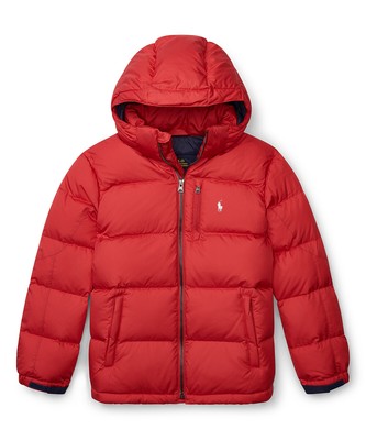 polo puffer jacket red