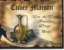 00/30 label label CUVÉE MAISON, red French table wine, Jean PERRIER 