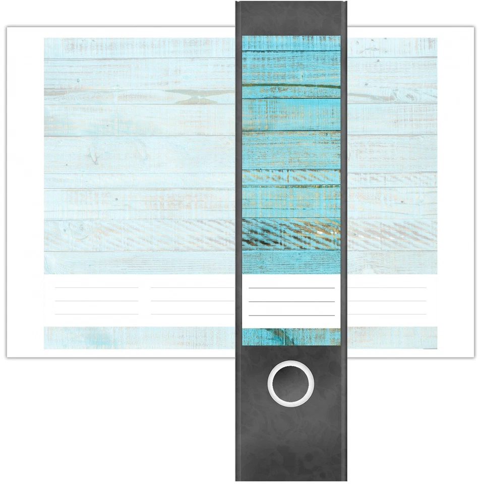Ordnerrücken Aufkleber Set 4-teilig Panorama A4 selbstklebend Büro Motiv Holz - Bild 2 von 4
