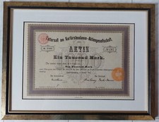 1000 DM Akcje Tattersall am Kurfürstendamm AG 1906 nakład tylko 415 sztuk oprawione