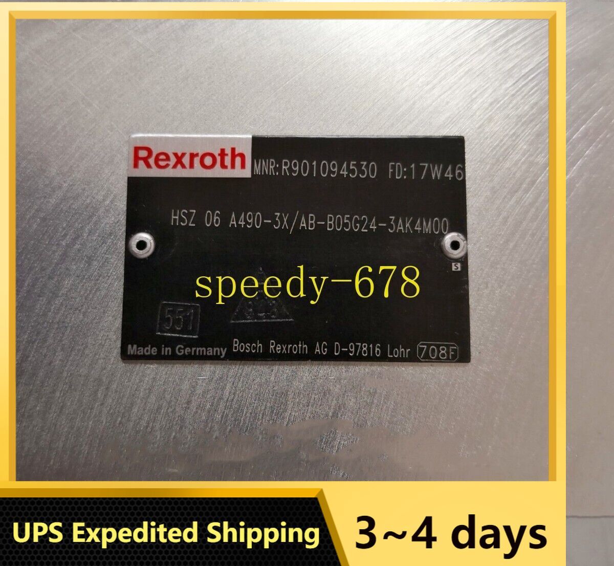R901094530 HSZ 06 A490-3X/AB-B05G24-3AK4M00 Valve UPS R901094530 HSZ 06 A490-3X/AB-B05G24-3AK4M00 Valve UPS