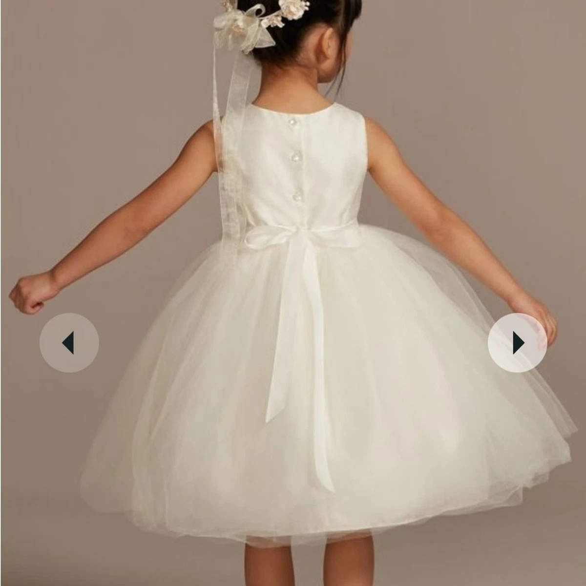 David's bridal flower girl dress with tulle and sales ribbon waist