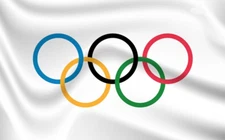 Olympic Flag 3x5' ft Grommets USA Seller 5 Color Rings Paris 2024 NEW