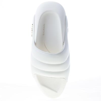BALMAIN women shoes B-IT Puffy slide sandal white padded lambskin