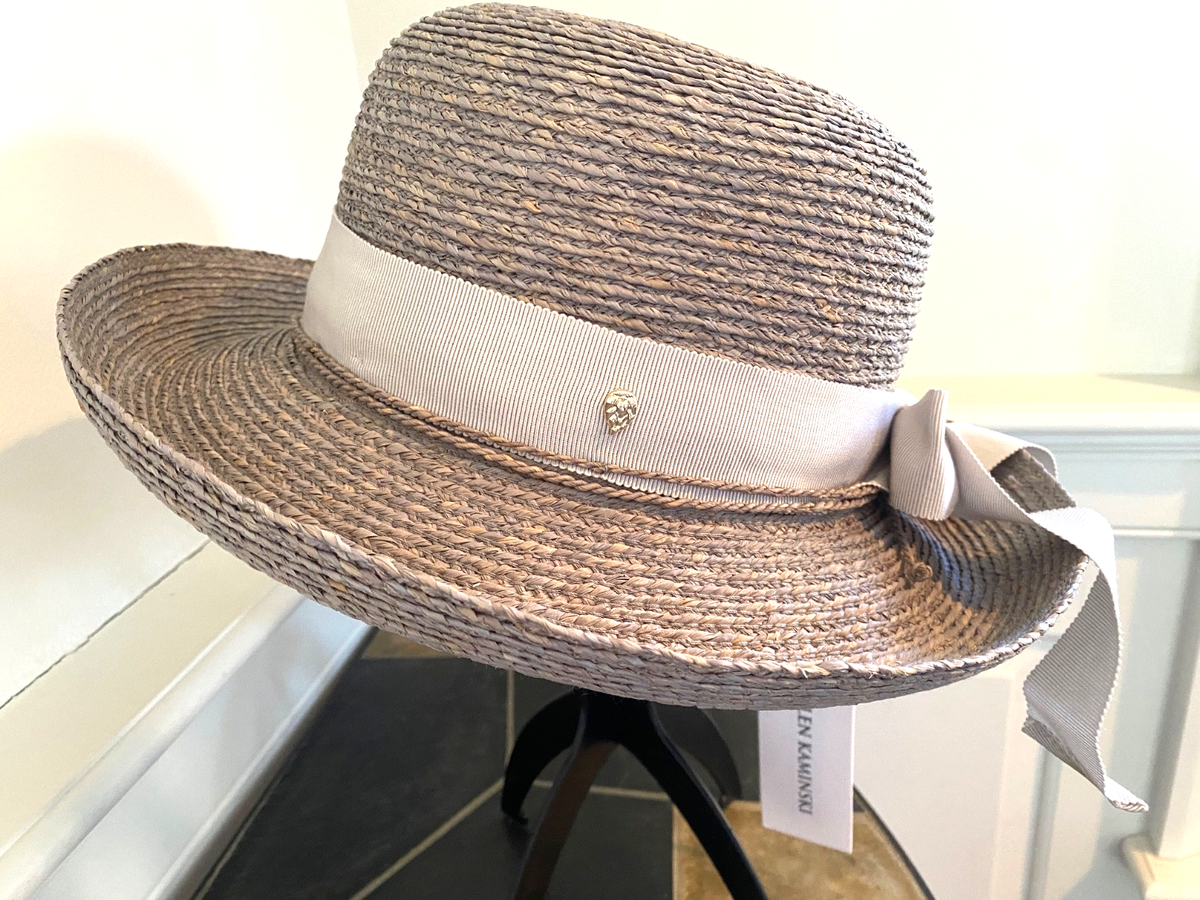HELEN KAMINSKI NEWPORT SB RAFFIA HAT ECLIPSE MELANGE/MOONLIGHT NEW