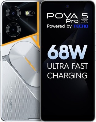 Tecno Pova 5 Pro 5G 8GB+256GBSilver Fantasy-Unlocked Dual SIM Android Smartphone