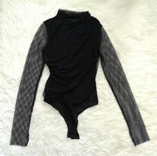 Intimately Free People Black Mesh Long Sleeve Bodysuit Size S / P