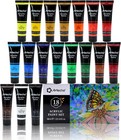 Acrylfarbe Set - 18 / 24 / 48 wasserfeste Farben, je 36ml Tuben