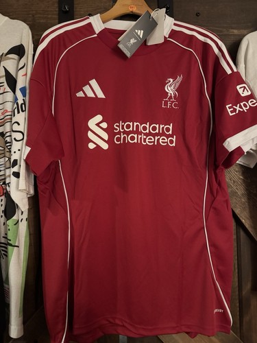 NWT REAL- adidas Liverpool FC Home Soccer Jersey Shirt Red White Adult Size L