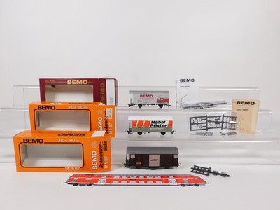Bemo H0m DC 3x Freight Car RhB 2250 110 2283 122 2283 137 Sg/Mint+Box #EK171-0.5
