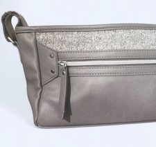 BRAND NEW Itzy Ritzy Gray Adjustable Stroller Caddy Organizer Bag Vegan Leather