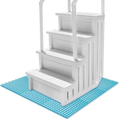 Splicing Swimming Pool Ladder Mat 36 x 36 Inch Protective Non-Slip Pool Ladde...