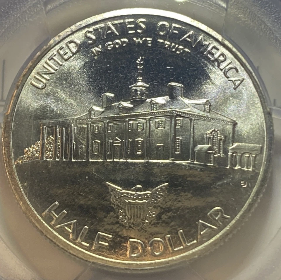 1982-D 50C WASHINGTON SILVER HALF DOLLAR COMMEMORATIVE PCGS MS68 - Image 4 of 4