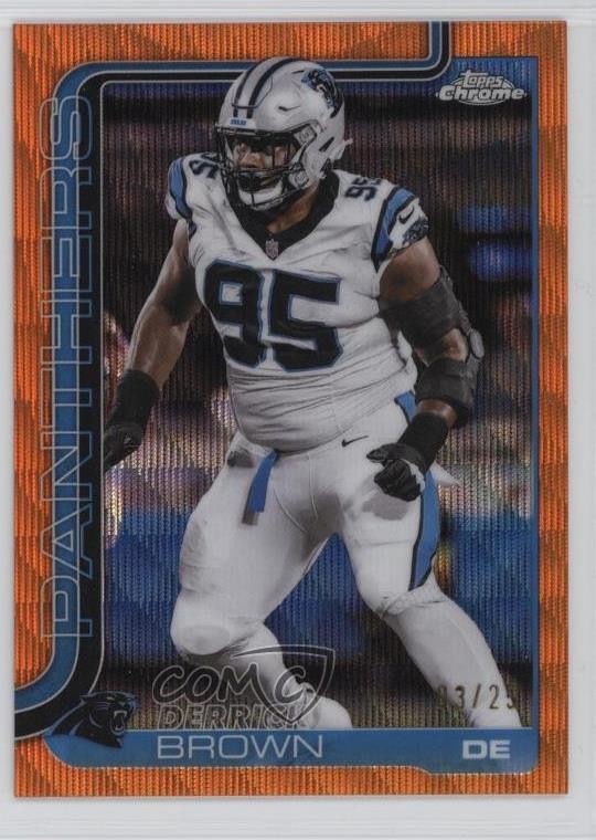 2025 Topps Chrome Orange Wave Refractor 3/25 Derrick Brown #47 4k5