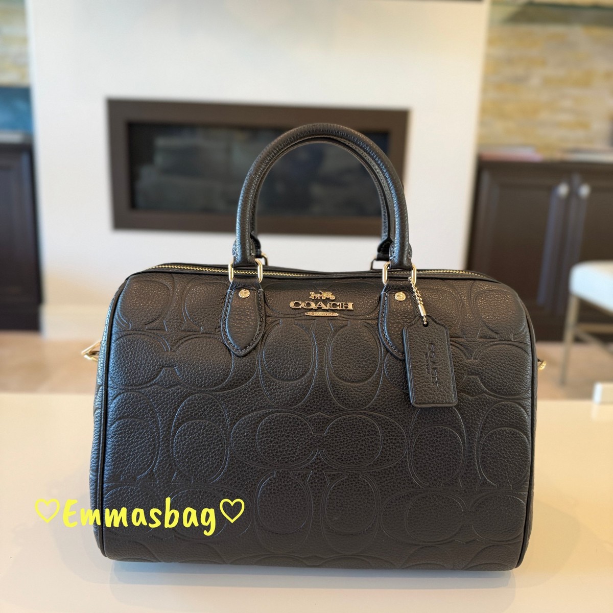 Coach Rowan Large Satchel Bag In Signature Leather CEW02 Gold