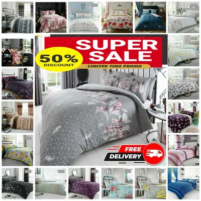 NORTHERN LUXE Luxury Floral Duvet Quilt Cover Reversible Bedding Set Single Double King Size