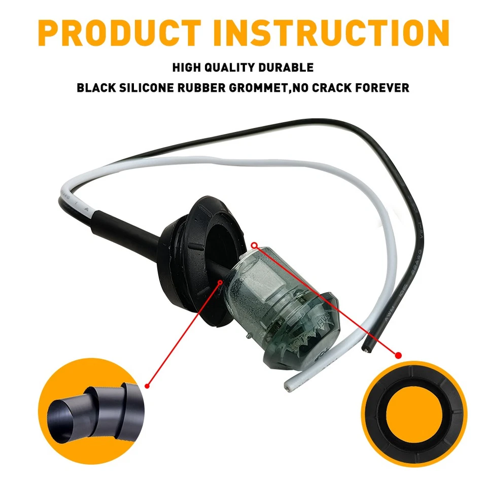 Дымчатые светодиодные габаритные огни 3/4 дюйма для грузового автомобиля прицепа круглые боковые габаритные огни желтые лампы - Изображение 4 из 4