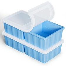 Silicone Freezer Tray for Soup Ice Cubes: 2-Cup Freezing Tray with Lid for Me...