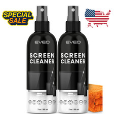 2 Pack Screen Cleaner Spray - TV Screen Cleaner Spray and Microfiber Cloth Kit