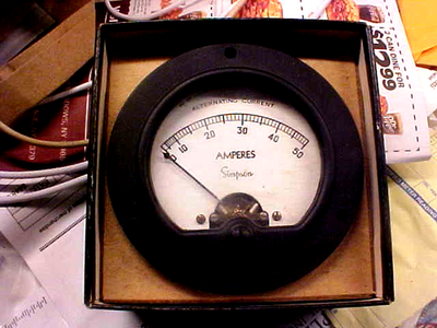 #ad SIMPSON PANEL METER MODEL 55 RATED 0 50 AMPERES NOS $19.99